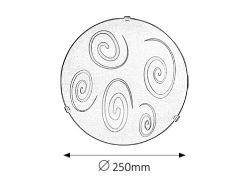 1822 Spiral Hagyományos átlátszó Mennyezeti lámpa