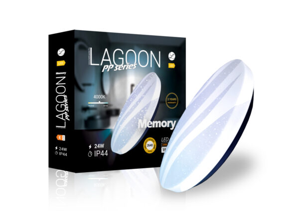 Lagoon PP series Memory 24 W-os 390 mm kerek natúr fehér mennyezeti lámpa IP44-es védettségű