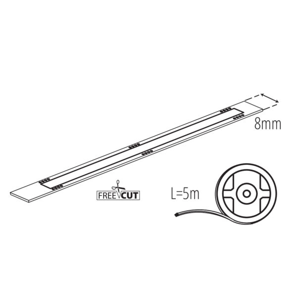 LCOB 12W/M 12V IP00-WW LED SZALAG
