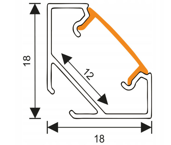 Berge Sarok aluprofil, opál fedéllel, 2 méteres szál