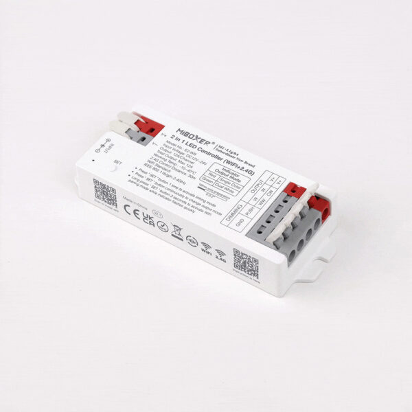 MiBoxer 2 Az 1-Ben Dimmer/CCT Wi-Fi-s Led Zóna Vezérlõ DC12-24V 12A gyorscsatlakozós E2-WR