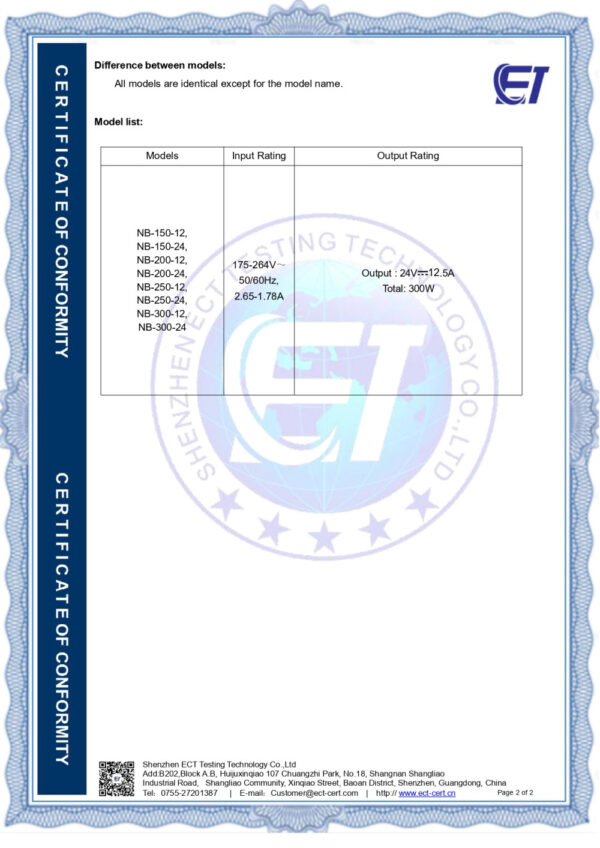 NOBUKO B Series 24V 250W IP67 Kültéri Led Tápegység