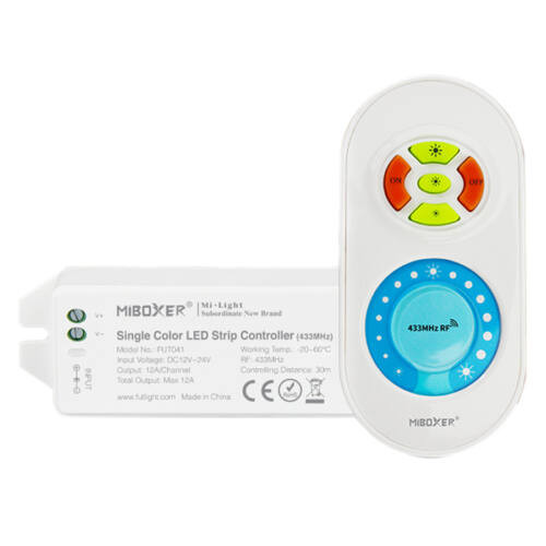 MiBoxer Dimmer Single Color LED Vezérlõ DC12-24V 12A Fehér Touch Távirányítóval
