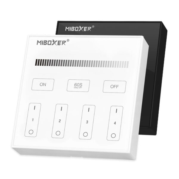 MiBoxer Dimmer Single Color LED 4 Zónás Smart Panel Távirányító Fekete