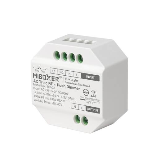 MiBoxer TRIAC Dimmer AC Rádiófrekvenciás+Zigbee+Push 220V-300W