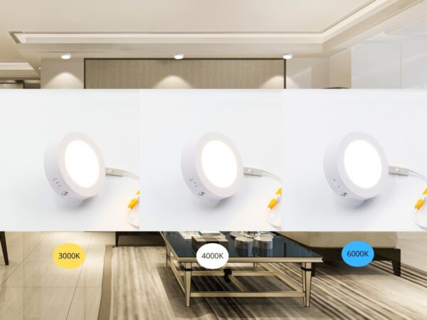 LED panel falon kívüli 6W / PRSF / SMD / 3000K - 4000K - 6000K / WH - LPL331