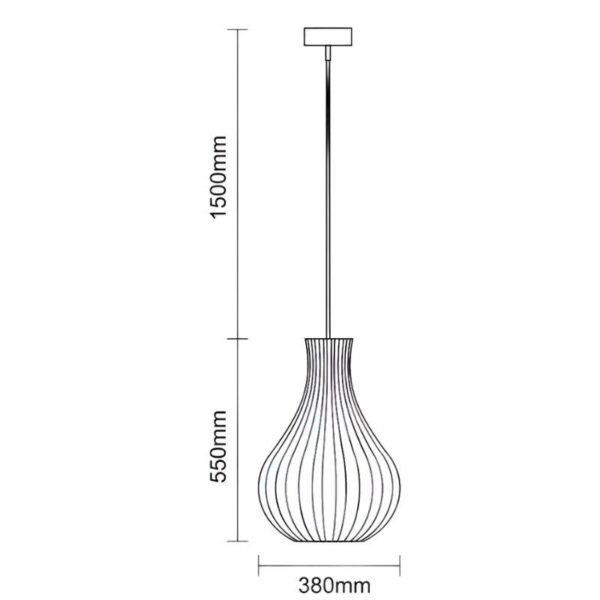 Tömör fa lámpa E27 / 380 - WRE082