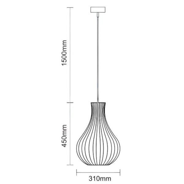 tömör fa lámpa E27 / 310 - WRE081