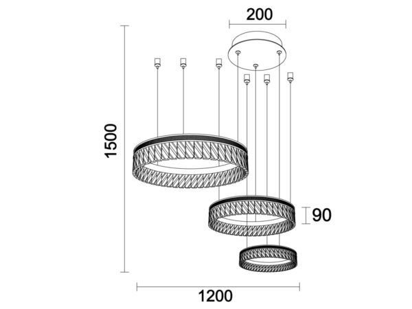 THALIA kristály függesztett csillár - N2105