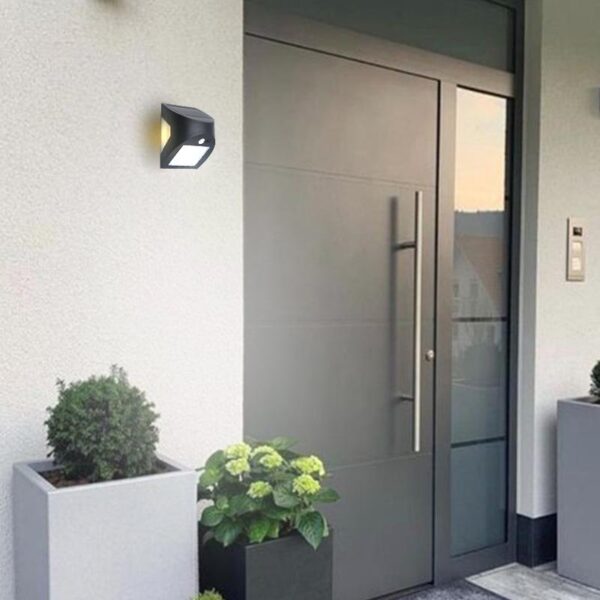 LED fekete fali napelemes lámpa 3W / 3000K / 4000K - LS025