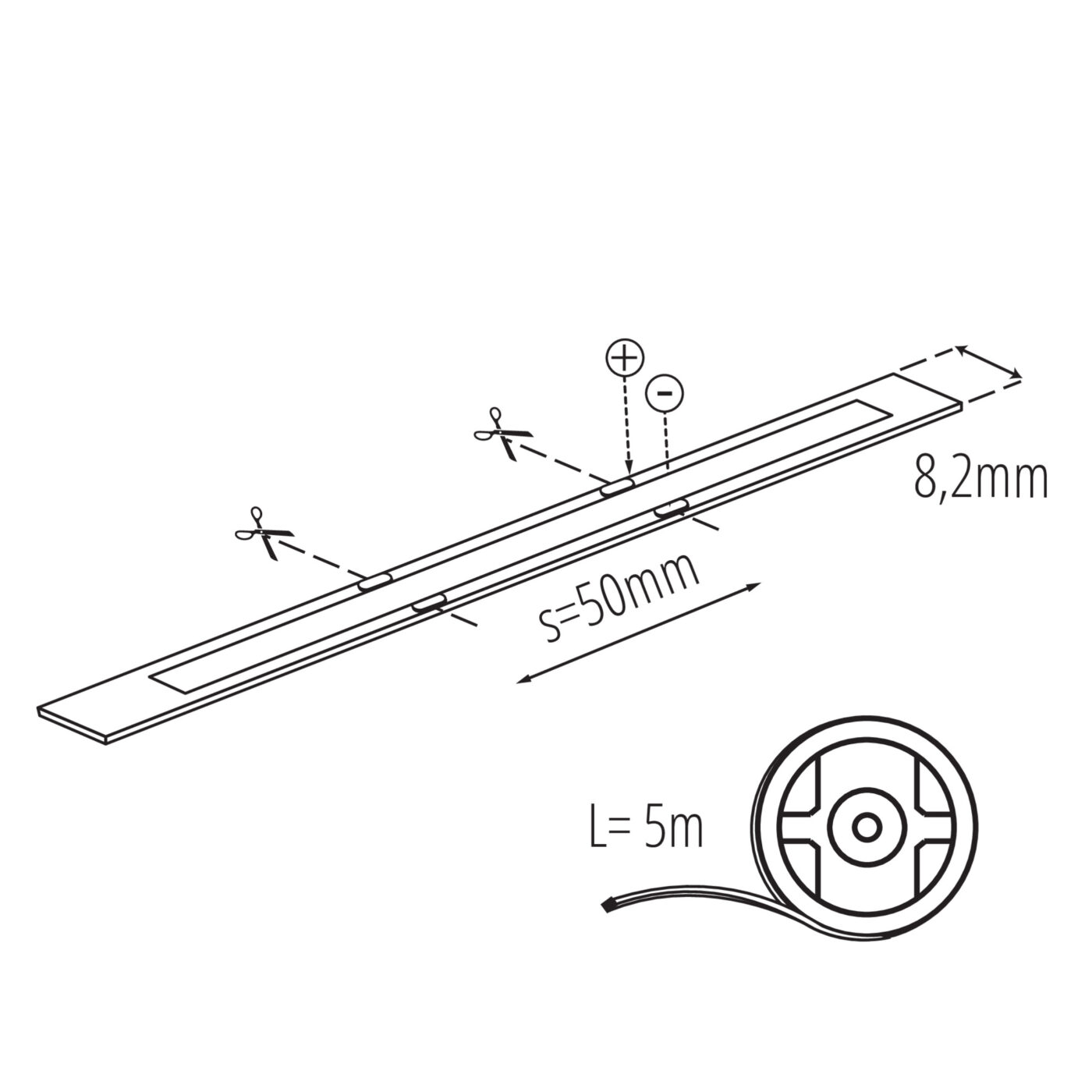 '+COB LED SZALAG KÖZÉP FEHÉR 10W/M 24V IP65 33369 - Image 2