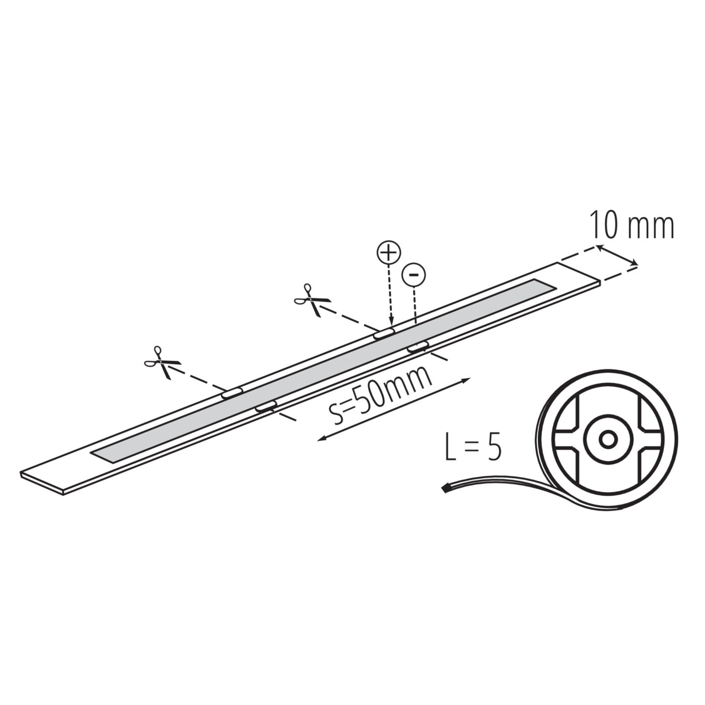 '+COB LED SZALAG HIDEG FEHÉR 14,4W/M 24V IP00 39439 - Image 5