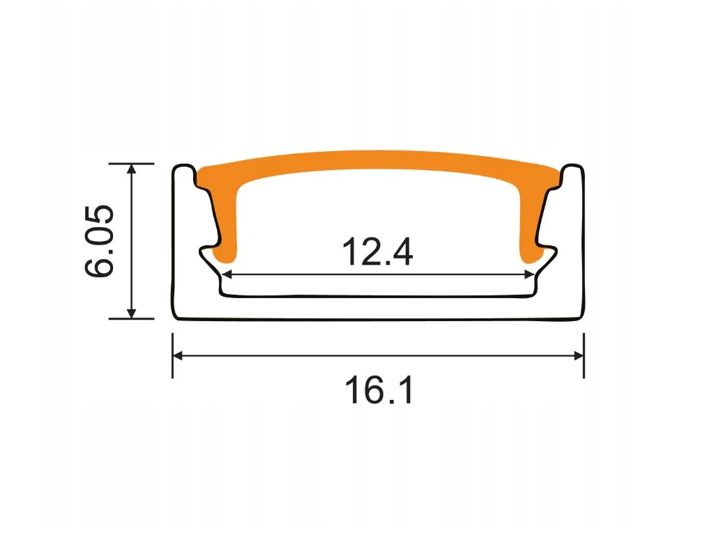 Fehér színû felületre szerelhetõ alumínium profil opál fedéllel 2000mm - Image 5