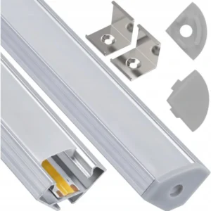 Sarok aluprofil íves opál fedéllel 2000mm