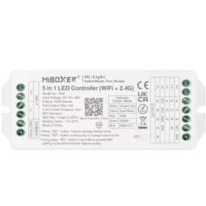 5 Az 1-Ben Dimmer/CCT/RGB/RGBW/RGB+CCT Led Zóna Vezérlõ (Wi-Fi+2,4GHz) DC12-48V 20A