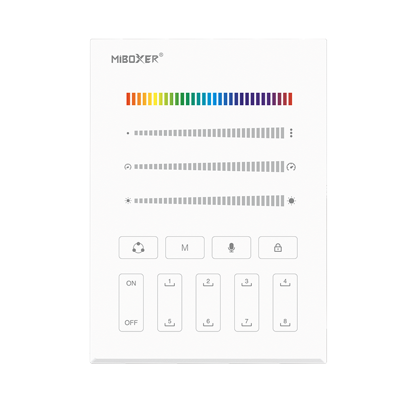 SPI digitális LED szalag fali távirányító fehér FUTB9