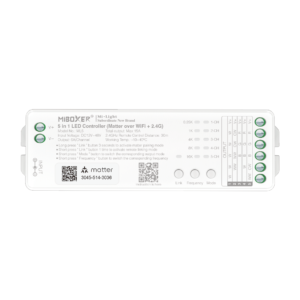 MiBoxer 5in1 CCT/Dimmer/RGB/RGBW/RGB+CCT vezérlõ 12-48V 15A Matter WiFi FUTML5