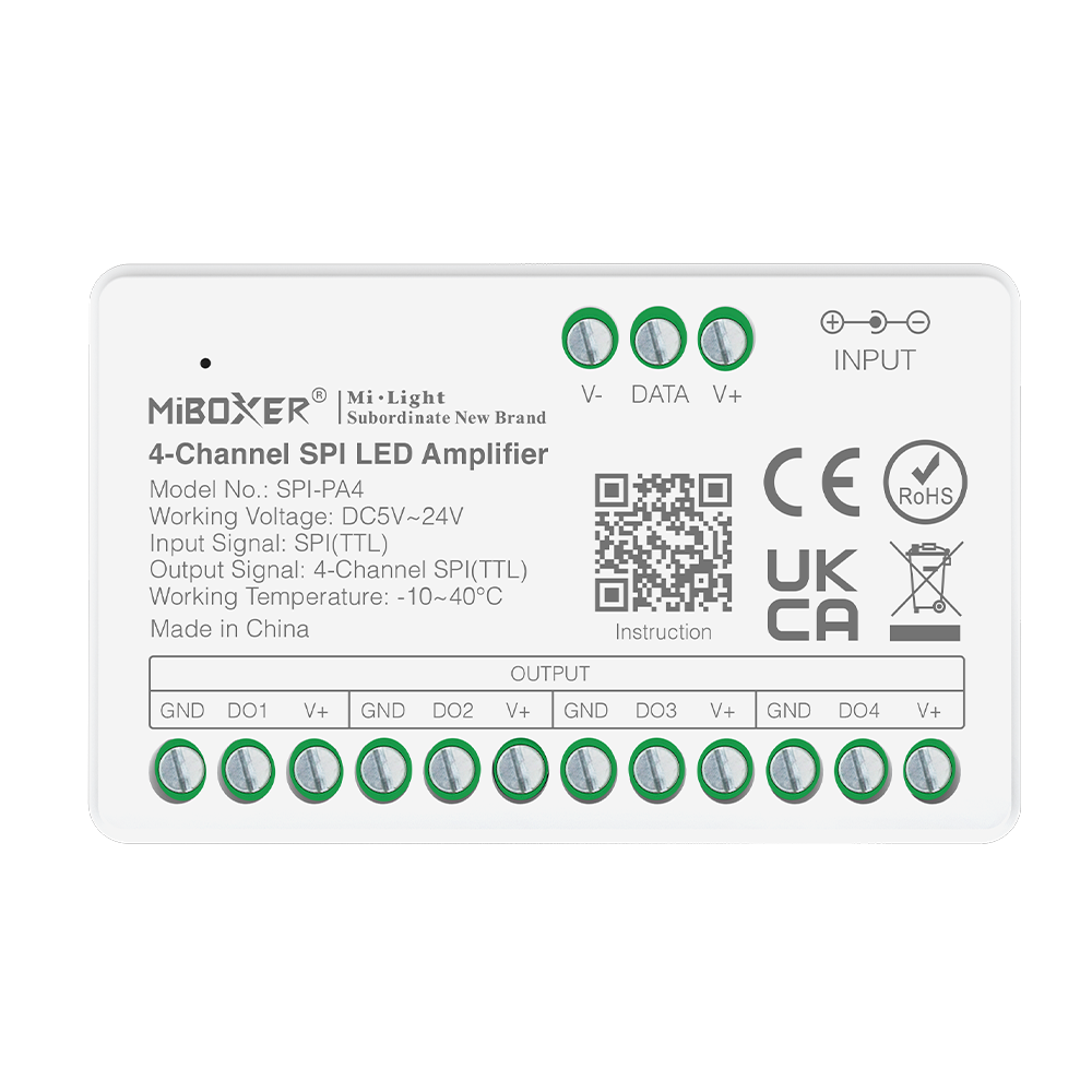 MiBoxer 4 csatornás SPI LED jelerõsítõ DC5-24V FUTSPI-PA4